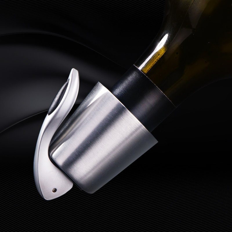 Title 2, 304 stainless steel wine bottle stopper