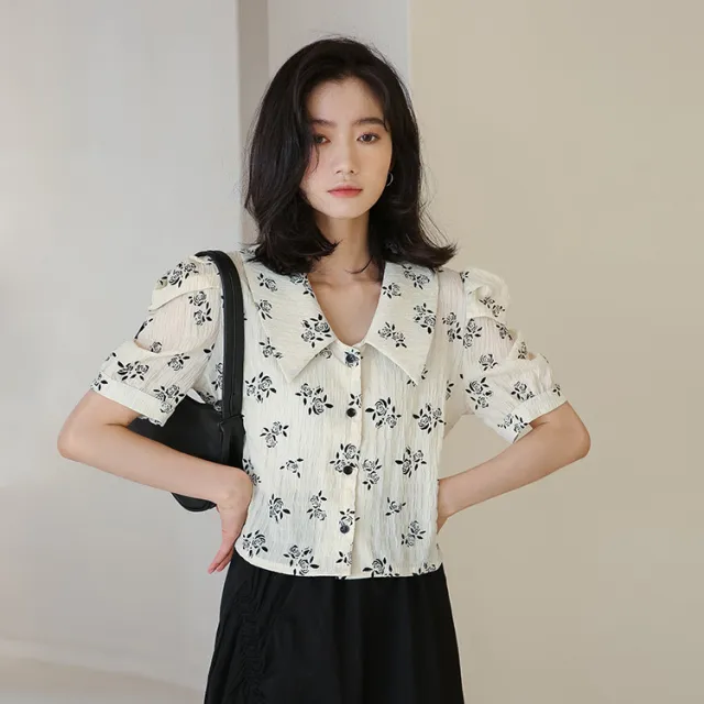 Women's Vintage Design Lapel Collar Shirt Color S - Shop at LoveMi