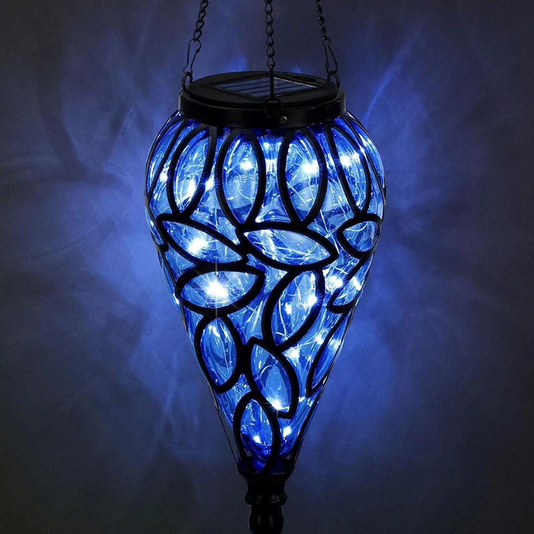 Outdoor Garden Solar Powered LED Light Lantern Hanging Yard Decoration Lamp