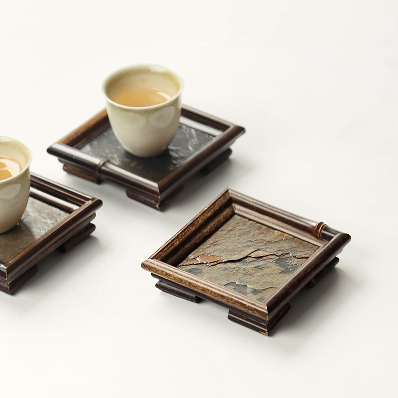 Title 2, Japanese Bamboo Coaster Insulation Creative Tea...