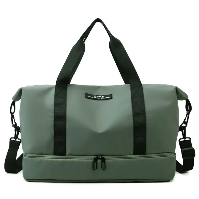 Large Capacity Travel Duffle Bag With Shoes Compartment Portable Sports Gym Fitness Waterfproof Shoulder Bag Weekender Overnight Handbag Women Green - Shop at LoveMi
