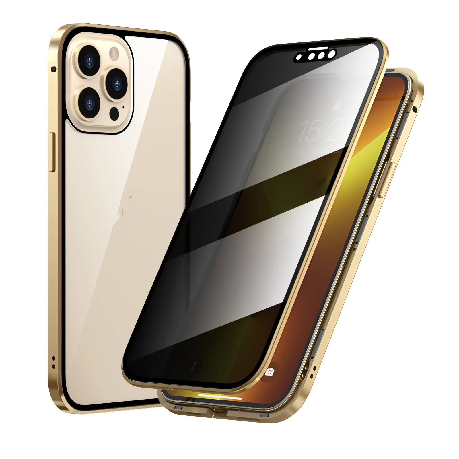 Privacy-proof Magneto Phone Case Double Sided Metal