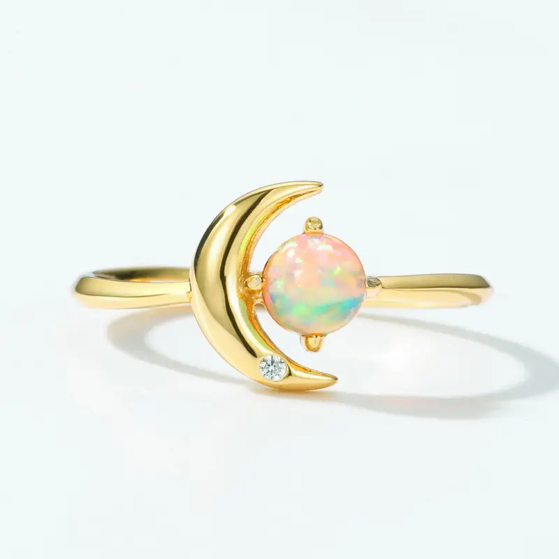 Light Luxury Star And Moon Silver Ring Female S925 Silver Plated