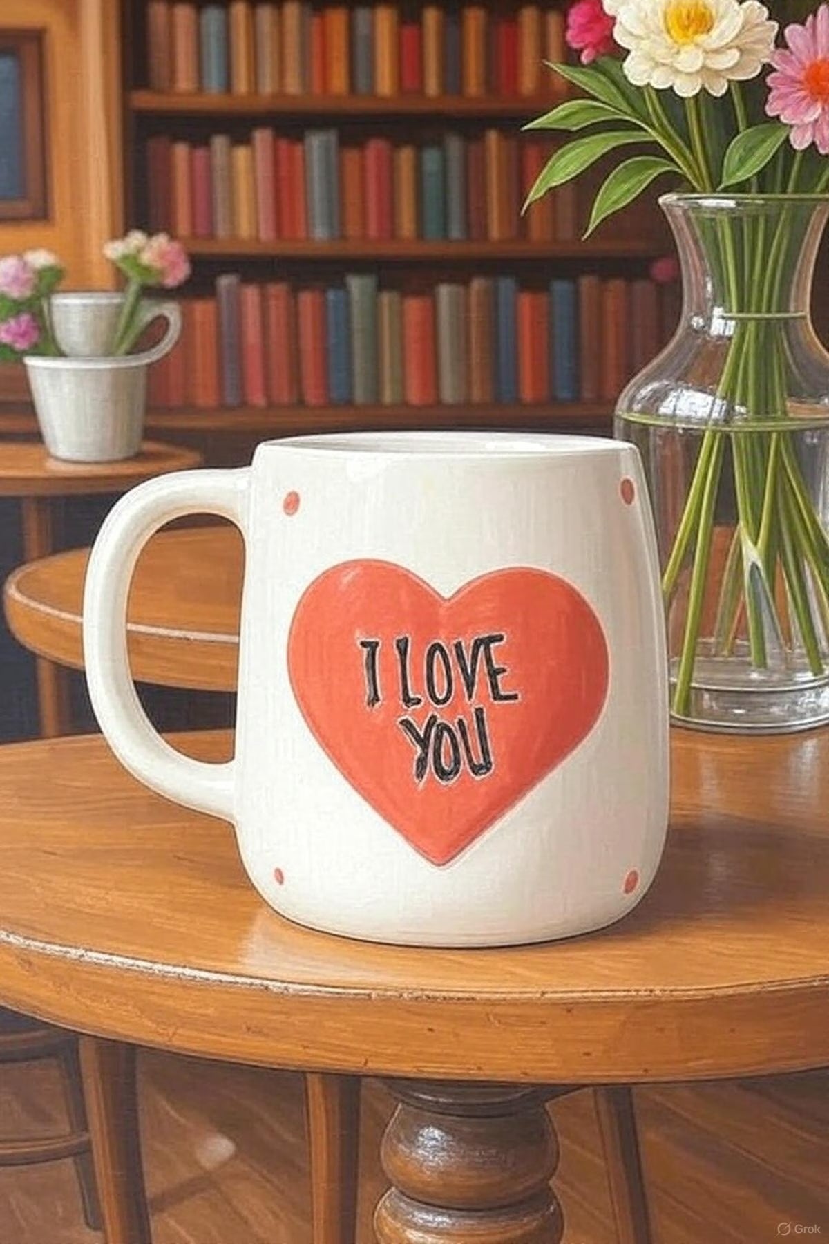 Handmade 3D I Love You Ceramic Mug 400ml Capacity For Valentines Day