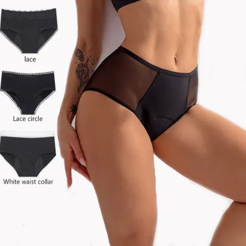 Large Size Ladies Cotton Physiological Underwear Front and Rear