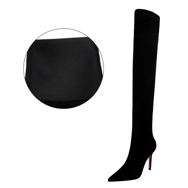 Stiletto High Heel Suede Sexy Nightclub Over the knee Boots Black - Shop at LoveMi