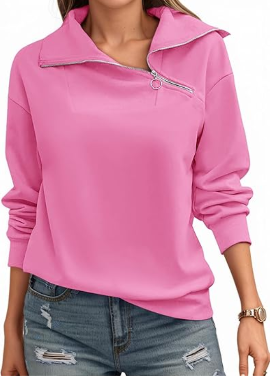 Women’s zipper turtleneck pullover sweatshirt
