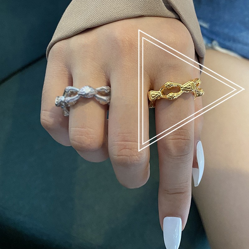 French Retro Design Trendy Anchor The Same Hollow Ring