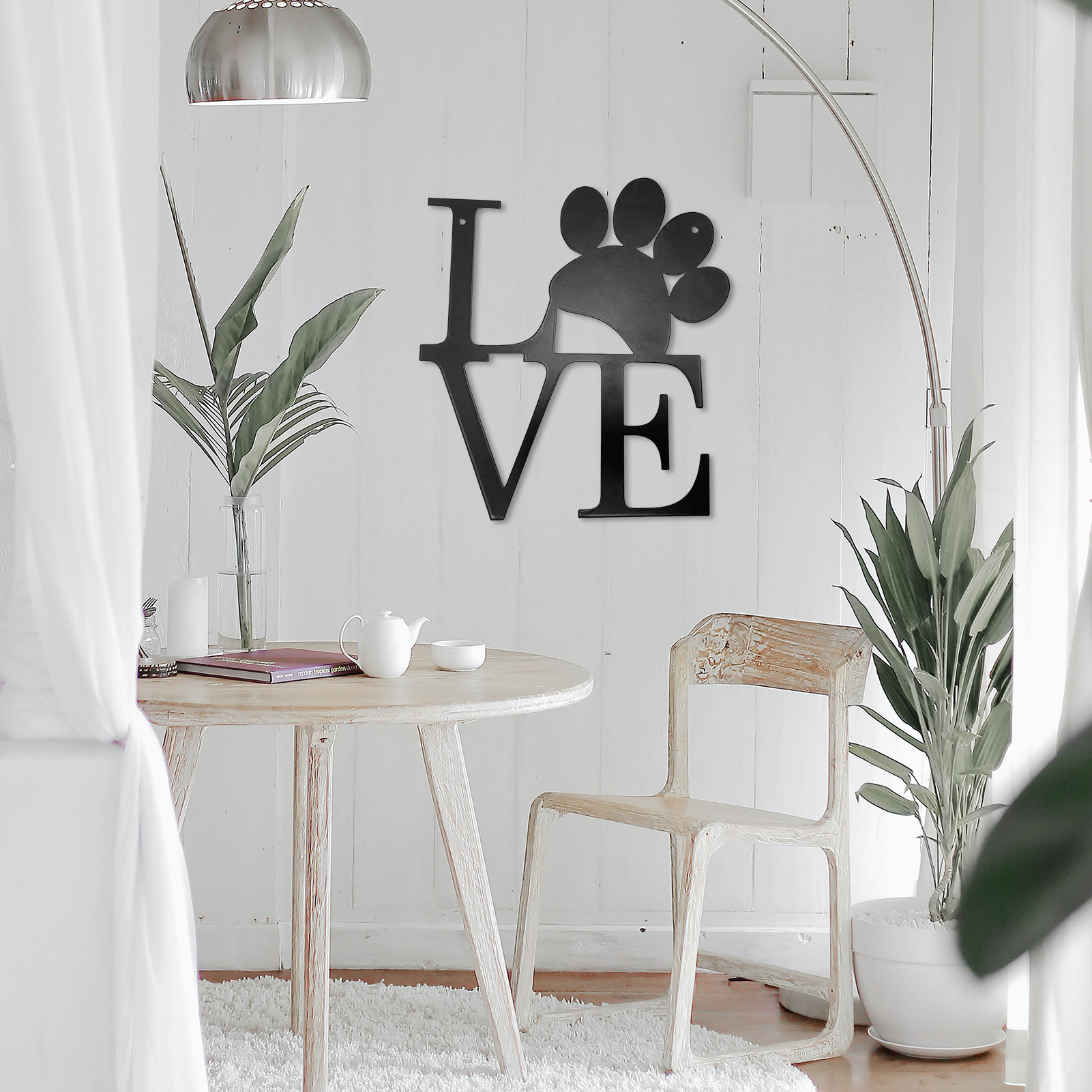 Title 2, Metal LOVE Dog Paw Prints Wall Decorations