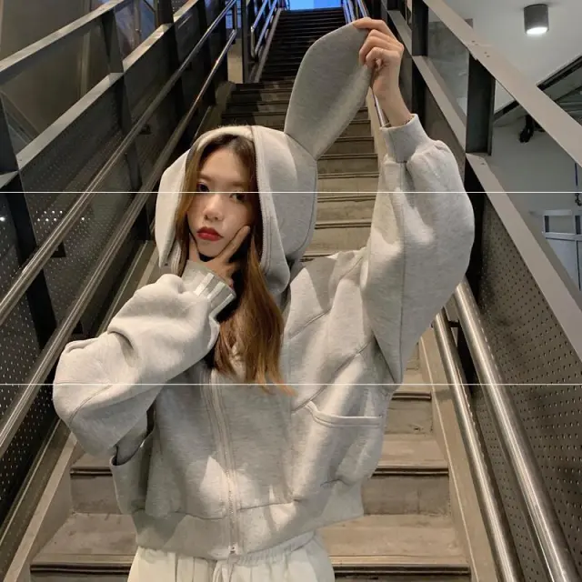 Ear Hooded Coats Top Women Cute Short Hoodies Female Korean Grey - Shop at LoveMi