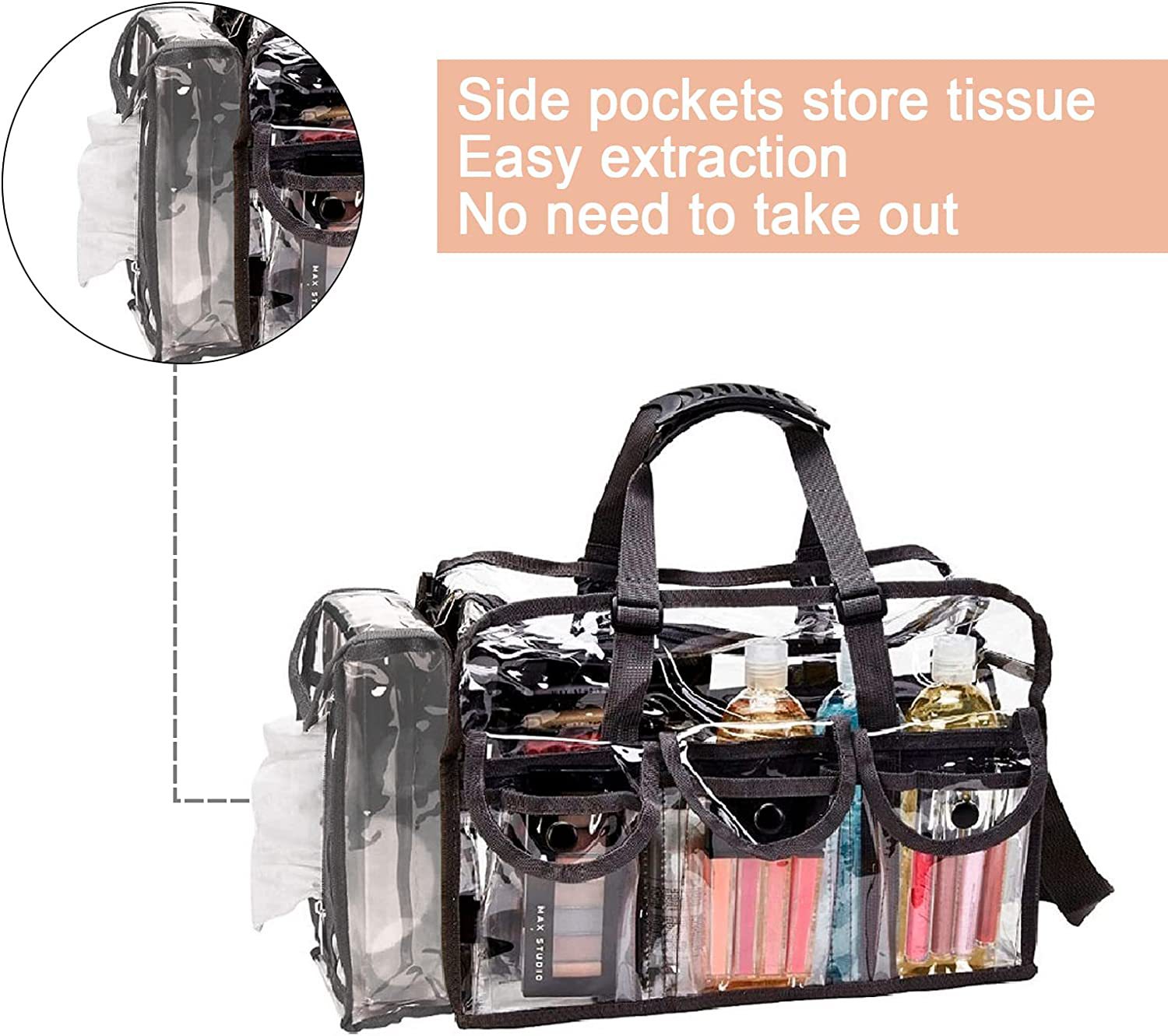 Transparent PVC Large-capacity Portable Shoulder-span Cosmetic Bag