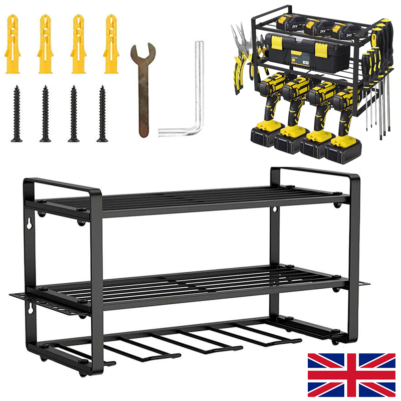 Power Tool Storage Electric Drill Rack Wall Mount Workshop Garage Tool Organizer