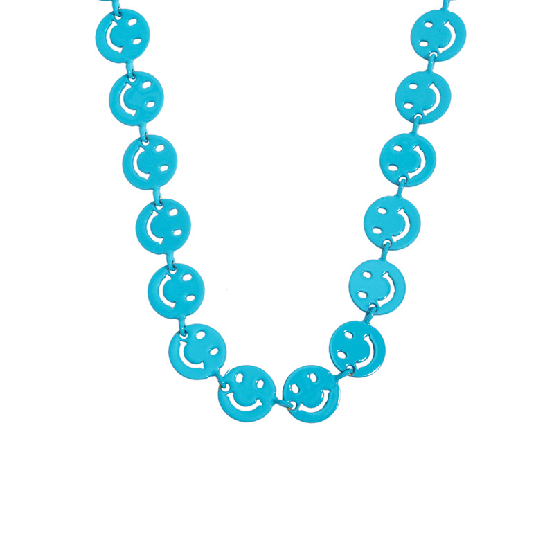 Jewelry Personality Color Dripping Oil Smile Expression Necklace Female