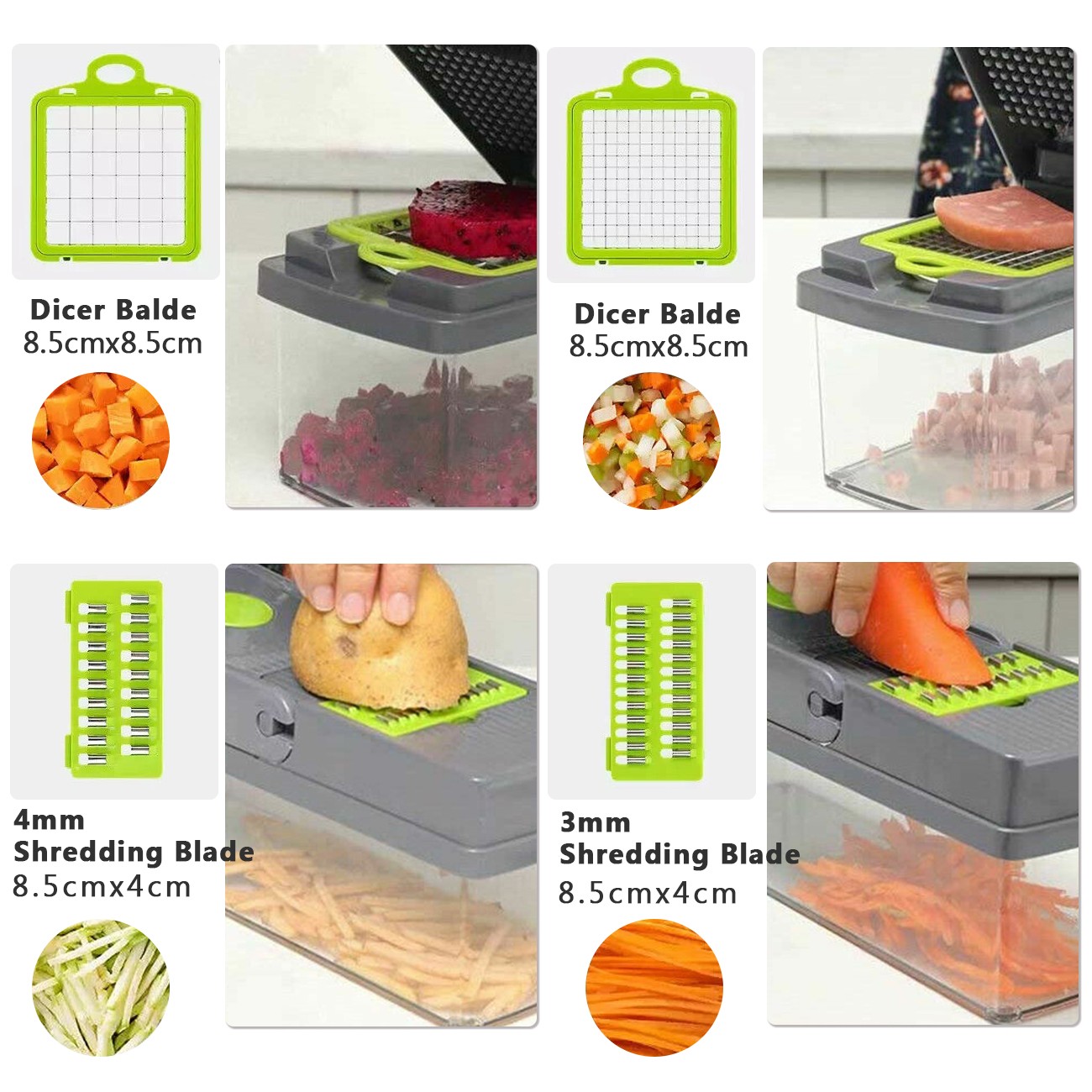 15-In-1 Vegetable Fruit Chopper Cutter Food Onion Photato Slicer Kitchen UK — image 5