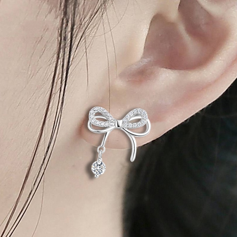 Title 1, 925 Pure Silver Ear Nail Light Luxury INS Style...