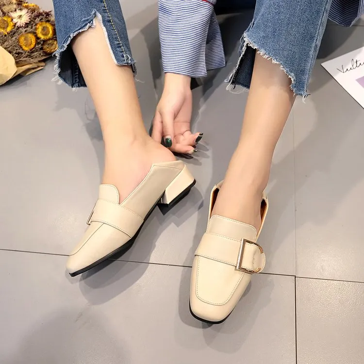 Spring flats single-toe shoes women loafer shoes students spring - Cream