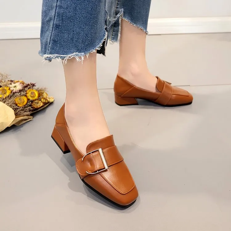 Spring flats single-toe shoes women loafer shoes students spring - Brown