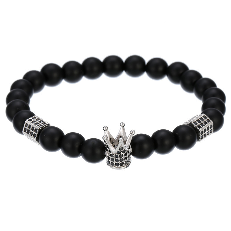 Men's Fashion Inlaid Zircon Crown Hexagon Bracelet