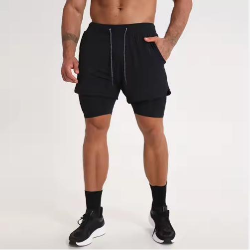 Gym Clothing Men Quick Dry 2 In 1 Gym Shorts Men Polyester Spandex Breathable Shorts Men Liner Running Fitness Shorts image 9