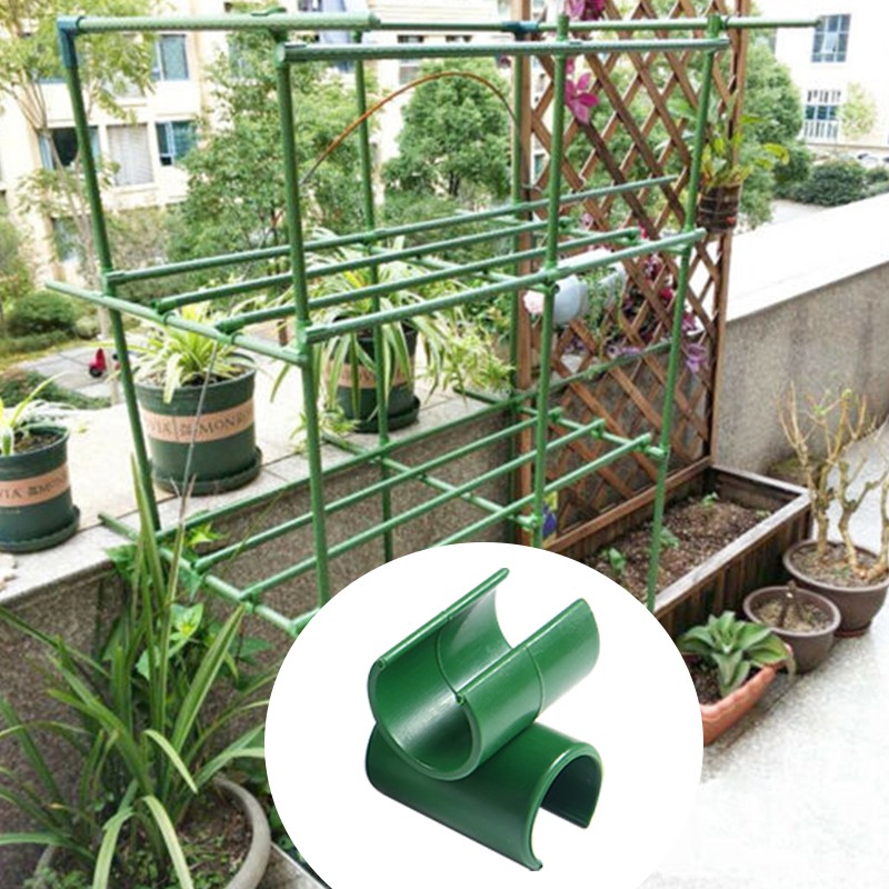 1o0Pcs Garden Bamboo Cane Flexi Balls Fruit Cage Netting Connectors Fixing Clips — foto 2