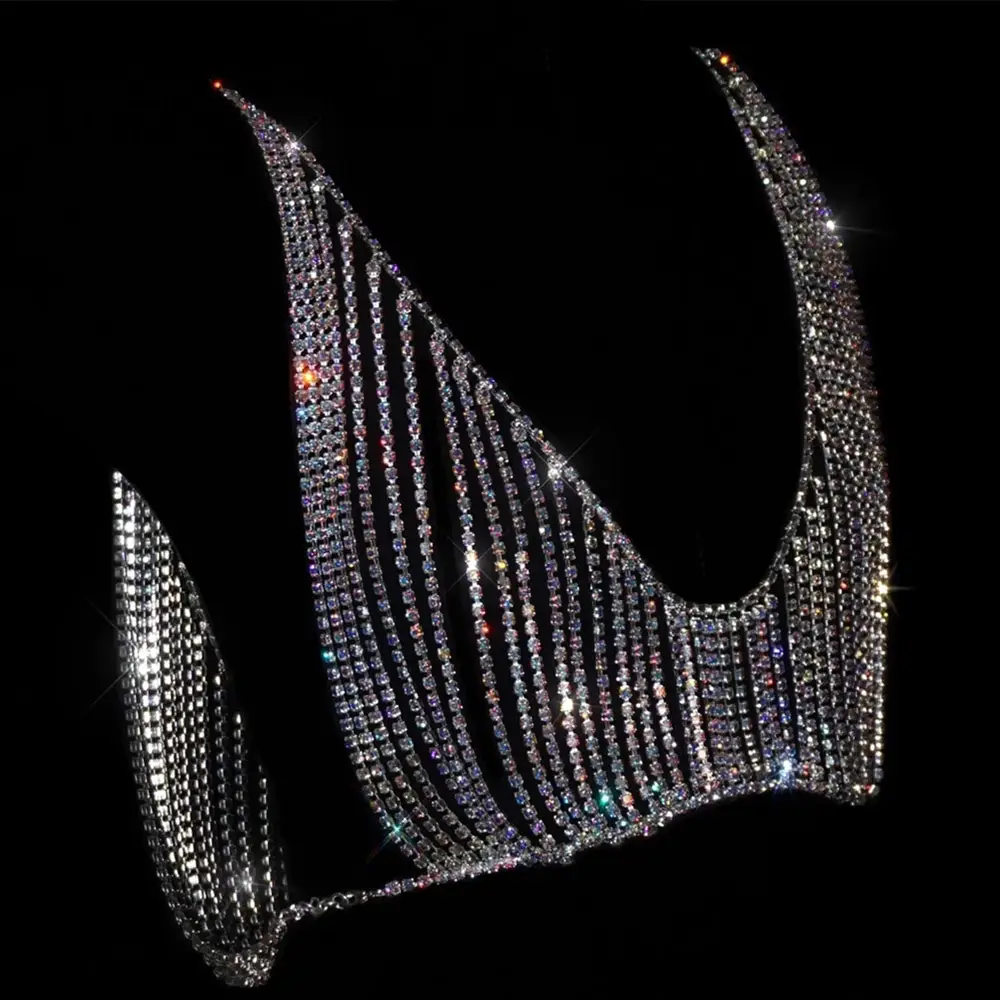 Women's Luxury Bikini Top Rhinestone Body Chain Nightclub Prom