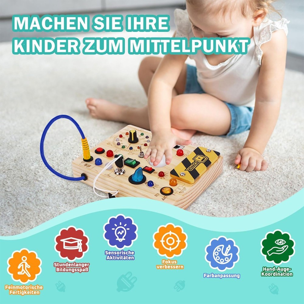 Montessori Wooden Busy Board For Toddlers Activity Board Sensory Toys Fidget