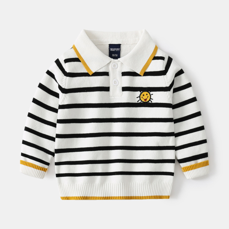 Fashion Boy Sweater Lapel Embroidery