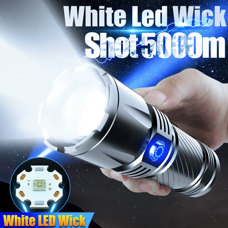 Aluminum Alloy White Laser Strong Light Flashlight