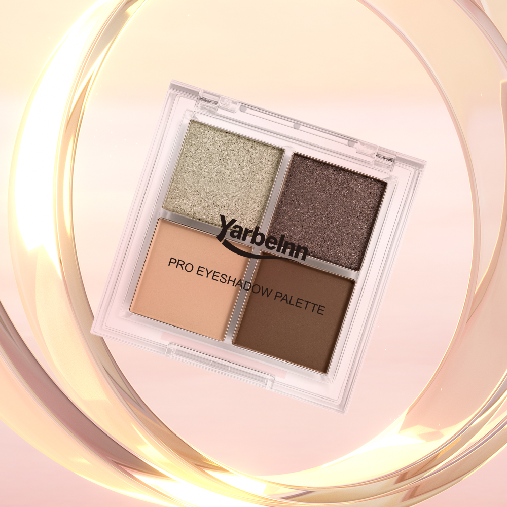 Hot Portable 4 Shades Eyeshadow Palette, Glitter Earth Tone Grape Matte Shimmer Powder, Multi-use Face Contour Cosmetics, 4g