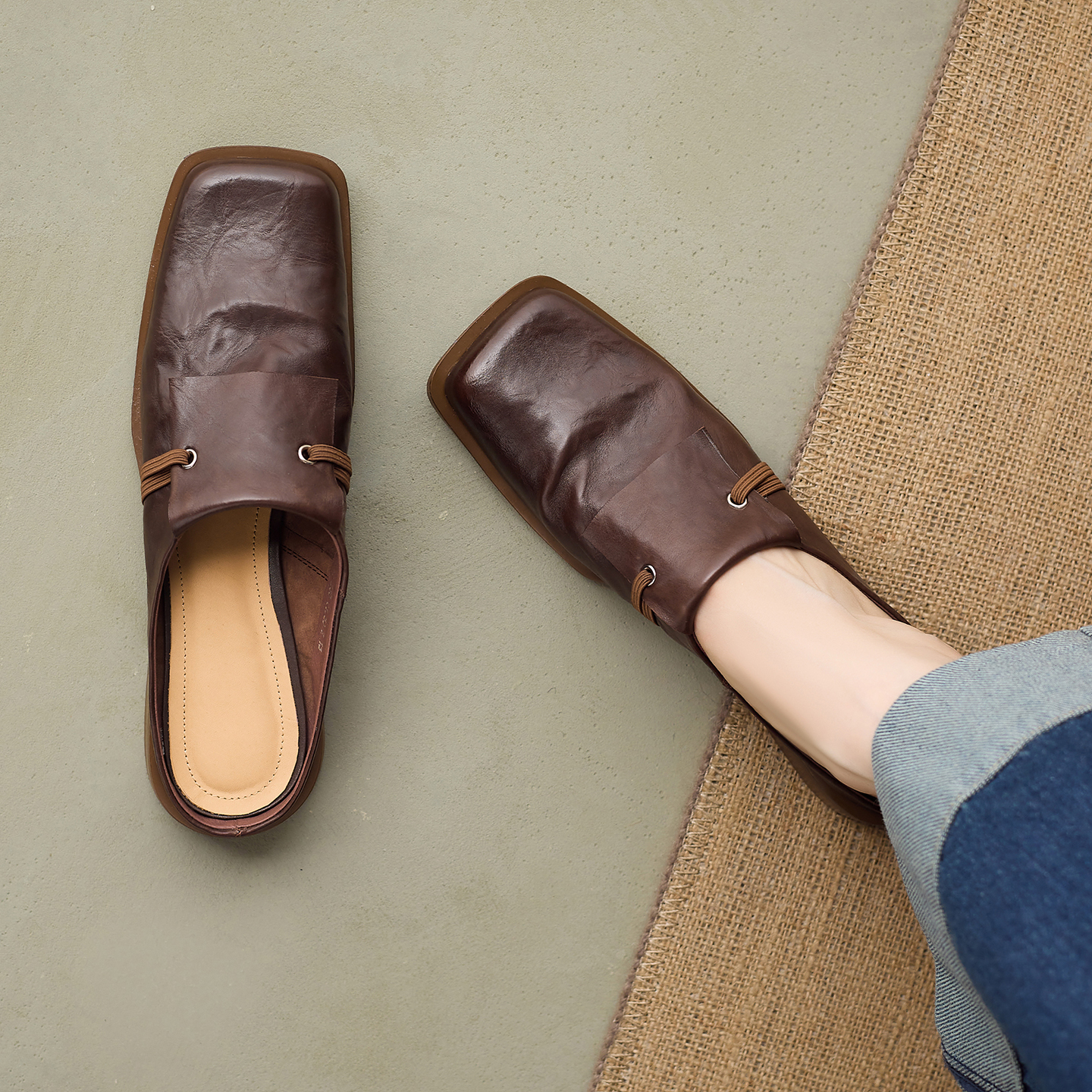 Women's Calfskin Slides Packaging - Sarah Express