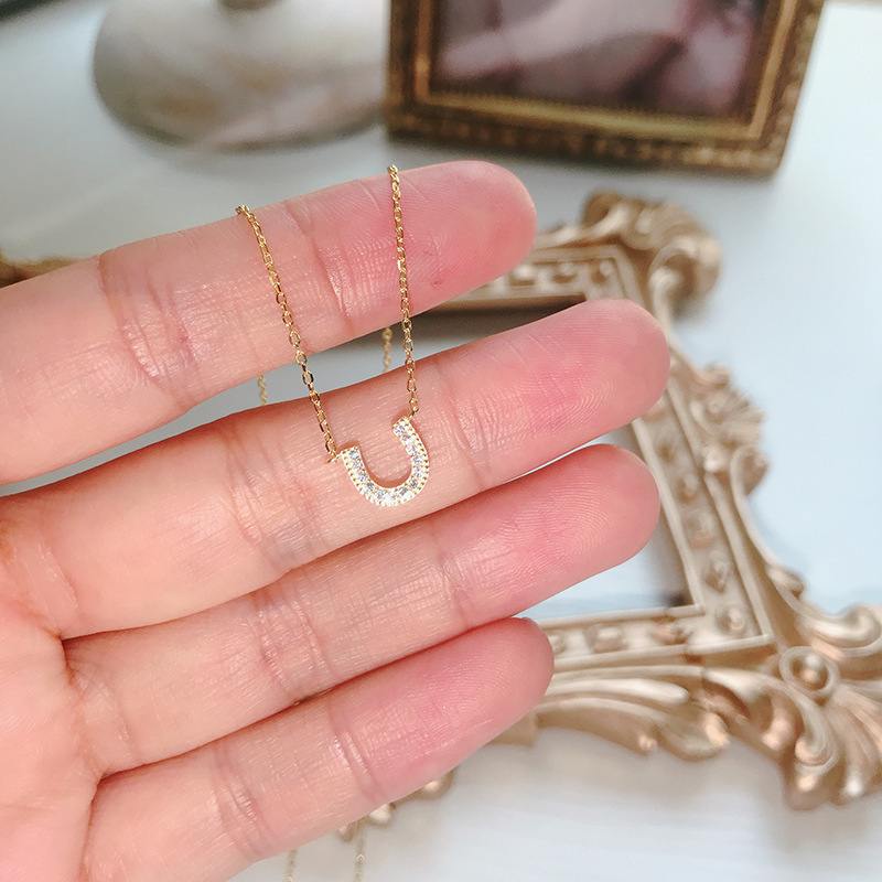 Small Diamond Fashion Temperament Super  U-shaped Drill Collarbone Chain