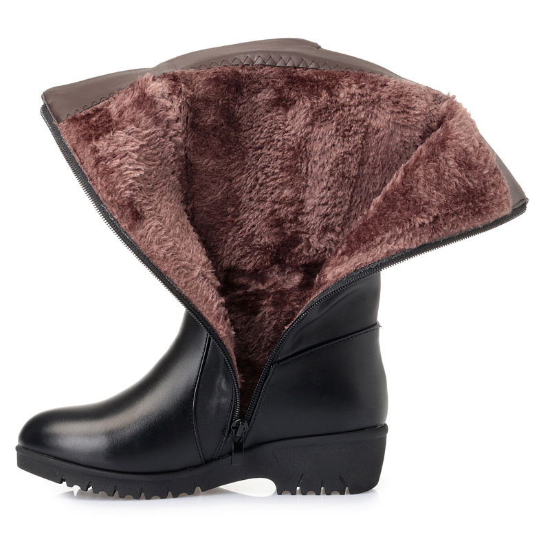 New Winter Women's Boots Flat Wedge Heel High Boots
