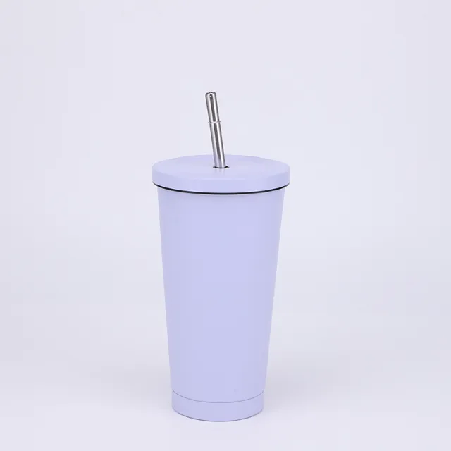 Stainless Steel Large capacity Straw Insulation Cup Purple - Shop at LoveMi
