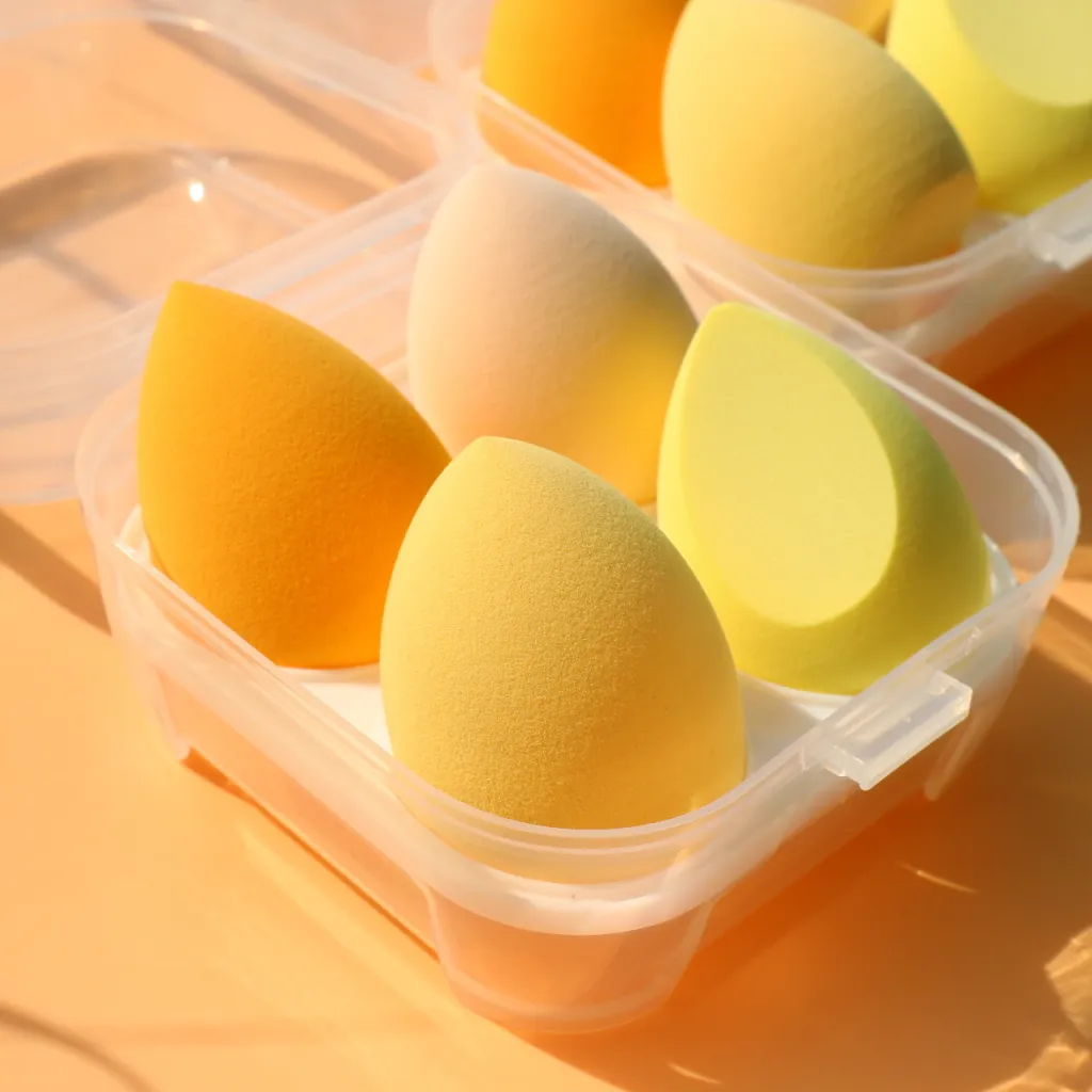 Wet And Dry Face Wash Makeup Powder Puff - Egg Yolk