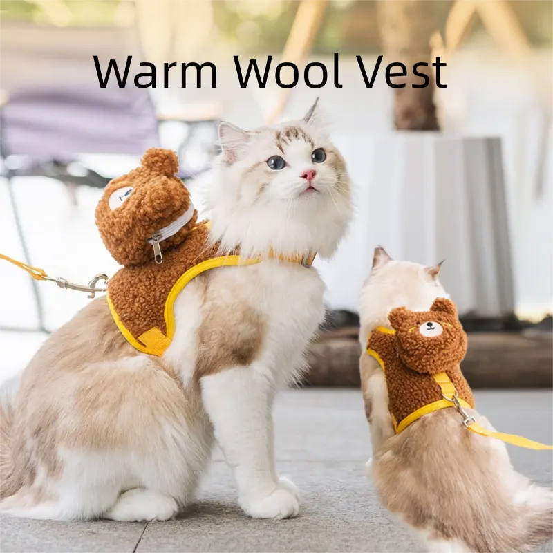 Cat Walking Rope, Vest Style Dog Cartoon