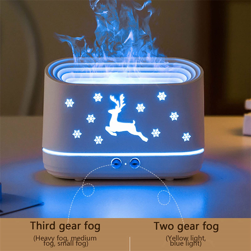 Elk Flame Humidifier Diffuser Mute Household Atmosphere Lamp Christmas Home... 8