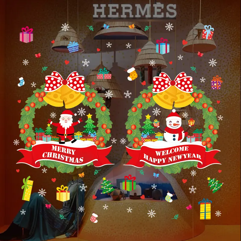 Non-adhesive Electrostatic Glass Window Removable Christmas Static