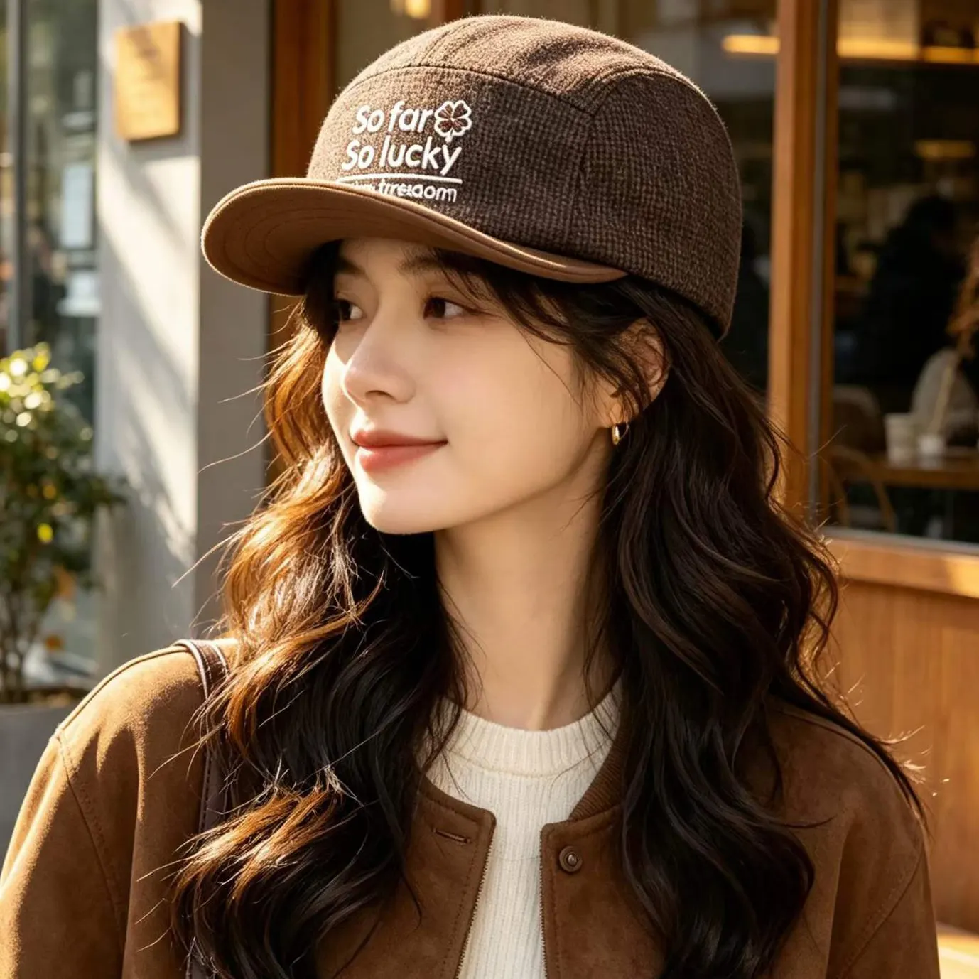 Korean-style Multi-color Lettered Soft Brimmed Baseball Cap