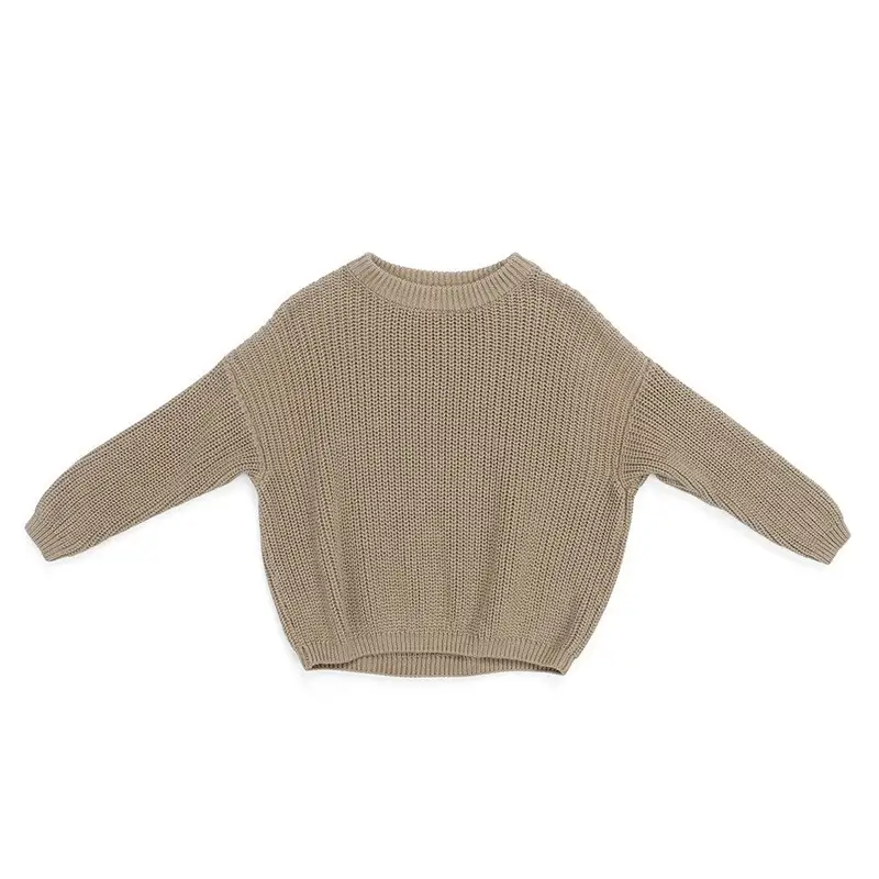 New Children's Knitted Sweater Solid And Simple