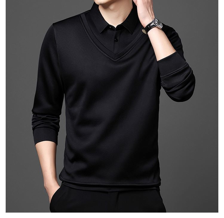 Long - Sleeve False Two Bottom Unlined Upper Garment Thin Turn - 20