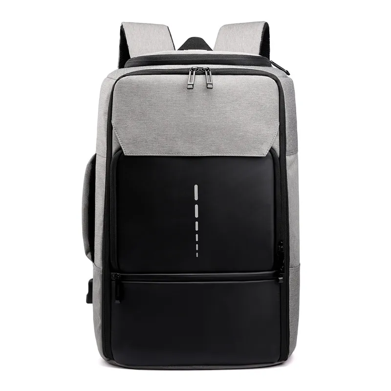 Large Capacity Expandable Travel Backpack New Usb - Grey