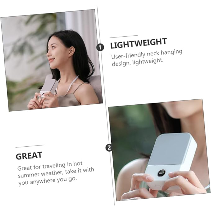 Lazy Person Hanging Neck Fan USB Charging Mini Desktop Portable High Wind Hanging Waist Fan — foto 6
