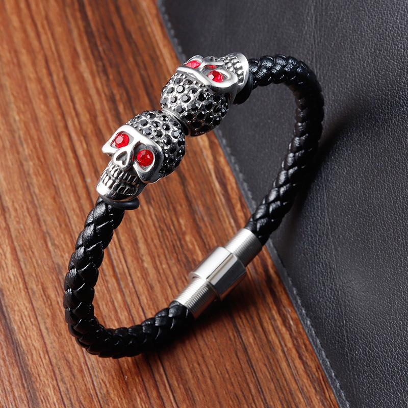 Punk Rock Braided Leather Cord Bracelet