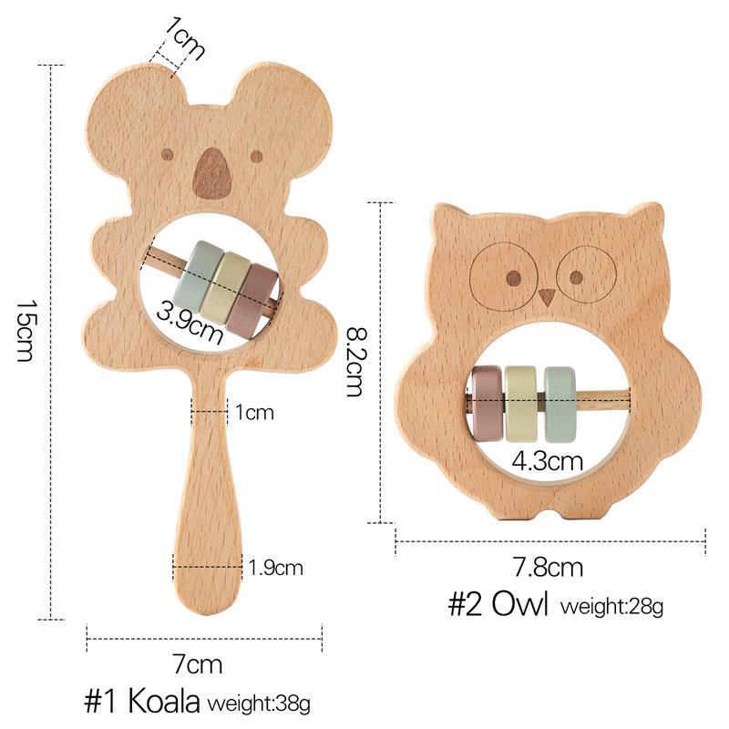 Title 1, Hand-held Rattle DIY Soothing Wooden Toys For B...