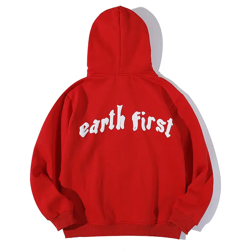 Three-dimensional Hemp Leaf SmileyCardigan Zipper Hooded Sweater