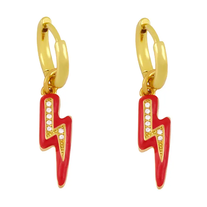 Lightning Small Pepper Pendientes Enamel Earrings