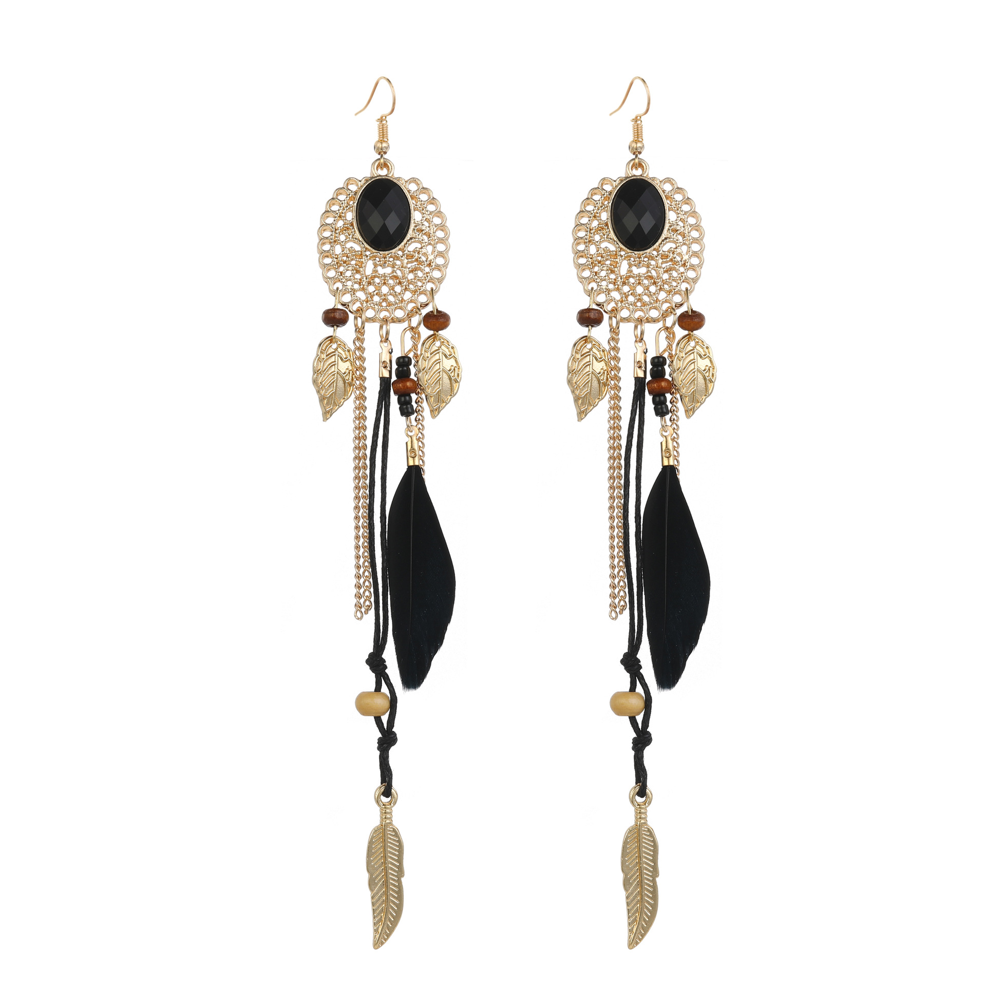 Oval Hollow Bohemian Long Earrings