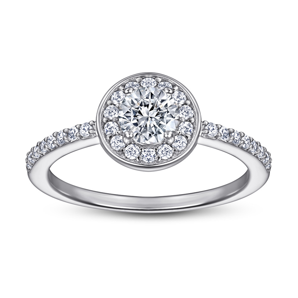 Silver Female Ring European And American Fashion Simulation Diamond