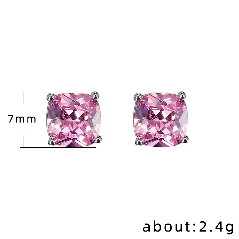 Fashion All-match Square Zircon Women's Earrings