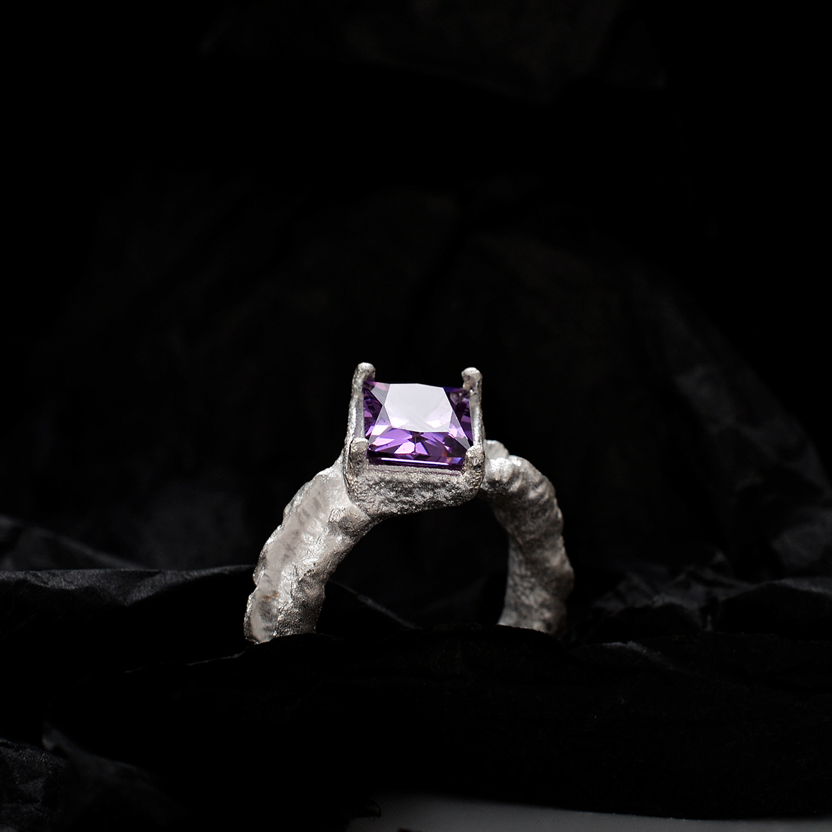 S925 Sterling Silver Inlaid Gemstone Ring Women